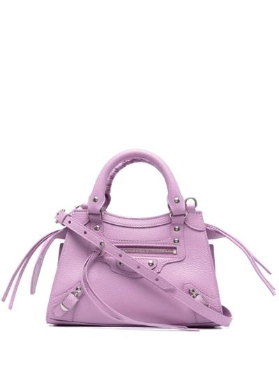 Shop Balenciaga Mini Neo Classic Tote Bag In 5303 Lilac