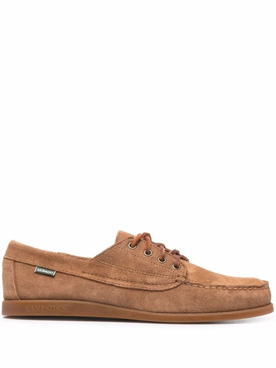 Sebago Askook Textured-suede Loafers In Braun