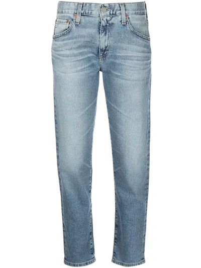 Shop Ag Ex-boyfriend Mid-rise Slim-cut Jeans In Blue