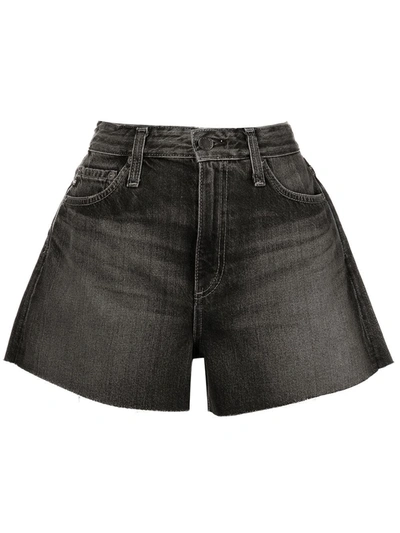 Shop Ag Alexis High-rise Denim Shorts In Schwarz