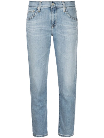 Shop Ag Ex-boyfriend Mid-rise Slim-fit Jeans In Blau