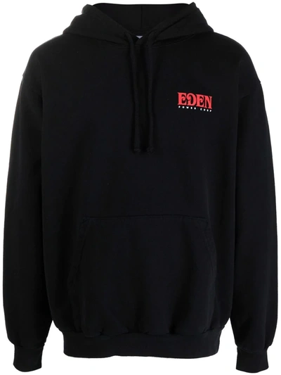 Shop Eden Power Corp Logo-print Recycled Cotton Hoodie In Schwarz