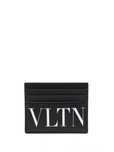 Shop Valentino Vltn Logo-print Cardholder In Schwarz