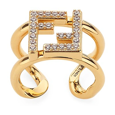 Shop Fendi Ff Ring In Or