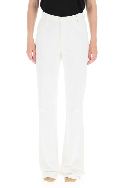 Shop Raf Simons Five-pocket Flared Jeans In White