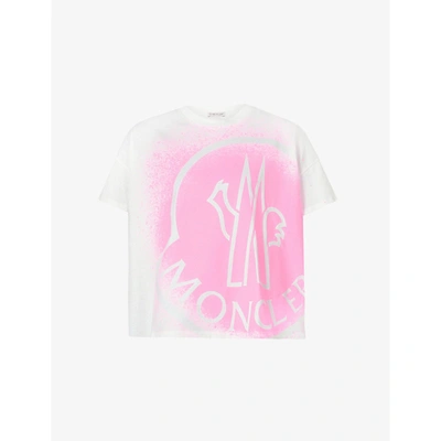 Shop Moncler Womens Multi Girocollo Brand-print Cotton-jersey T-shirt M