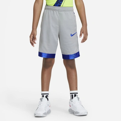 Shop Nike Dri-fit Elite Little Kids' Shorts In Light Smoke Grey