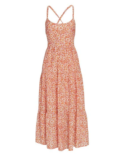 Shop Xirena Owynn Floral Gauze Midi Dress In Orange
