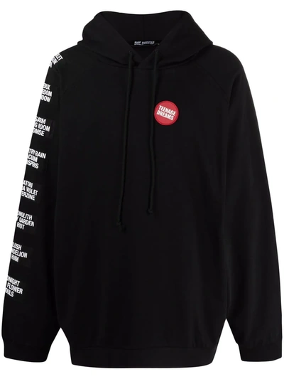 Shop Raf Simons Oversized Patch-embellished Hoodie In Schwarz