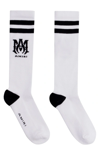 Shop Amiri Cotton Socks In White