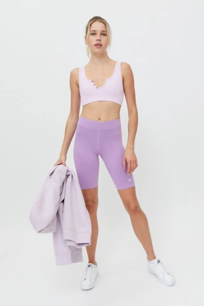 Shop Nike Sportswear Essential Mid-rise Bike Short In Lilac