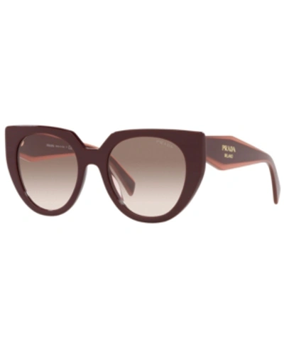 Shop Prada Women's Sunglasses, Pr 14ws 52 In Garnet/clear Gradient Brown