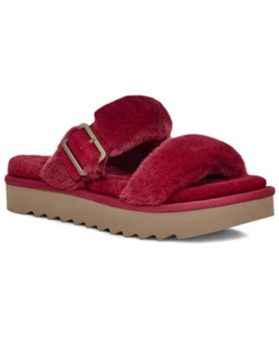 Shop Koolaburra By Ugg Women's Furr-ah Slipper Sandals Women's Shoes In Berry Red