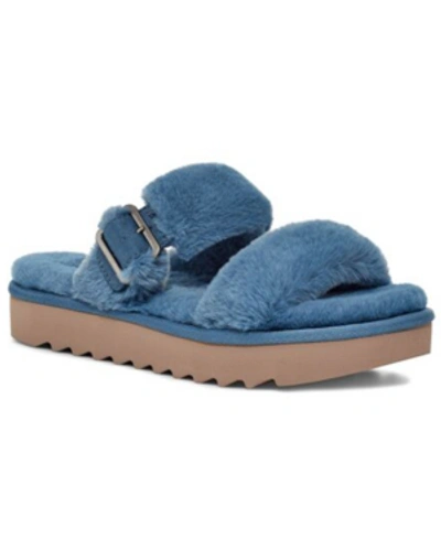 Shop Koolaburra By Ugg Women's Furr-ah Slipper Sandals Women's Shoes In Coastal Blue
