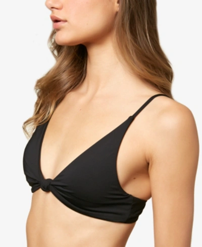 Shop O'neill Juniors' Pismo Saltwater Solids Bikini Top Women's Swimsuit In Black