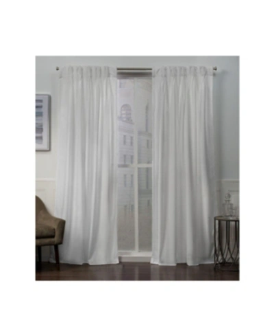Exclusive Home Curtains Velvet Heavyweight Pinch Pleat Curtain Panel Pair, 27" X 108" In White