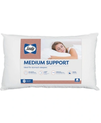 Sealy Medium Support Stomach Sleep Pillow, King In White