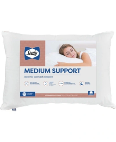 Sealy Medium Support Stomach Sleep Pillow, Standard/queen In White