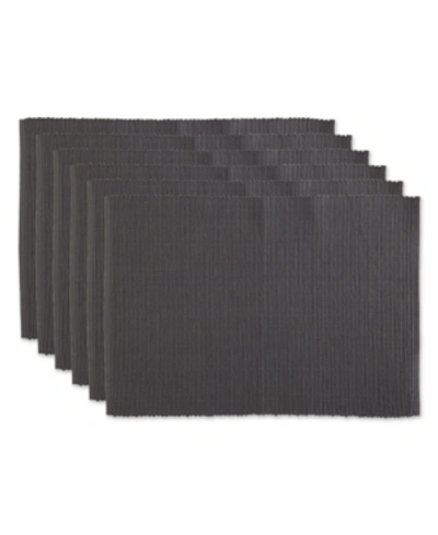 Shop Design Imports Design Import Ribbed Placemat, Set Of 6 In Gray