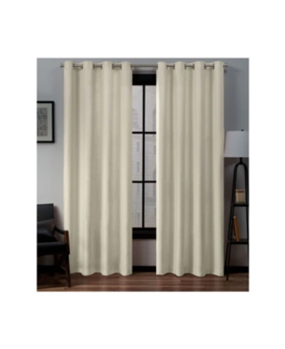 Exclusive Home Curtains Loha Linen Grommet Top Curtain Panel Pair, 54" X 96" In Ivory