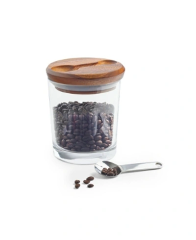 Shop Nambe Cooper Canister W/scoop In Brown/clear