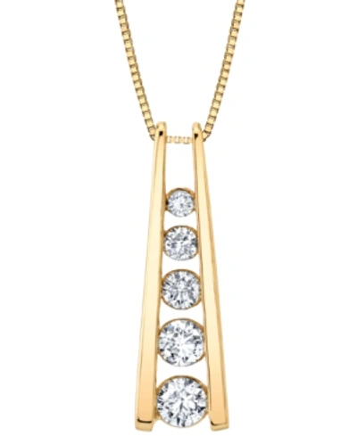 Shop Sirena Diamond Graduated Ladder 18" Pendant Necklace (1/2 Ct. T.w.) In 14k Gold In Yellow Gold