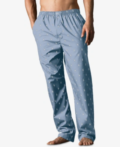Shop Polo Ralph Lauren Big & Tall Men's Printed Woven Pajama Pant In Beach Blue