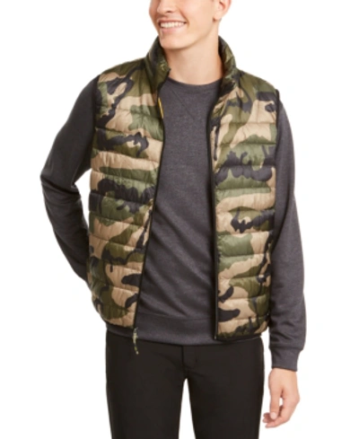 Shop Hawke & Co. Outfitter Men's Packable Down Blend Puffer Vest In Hunter Green Camo