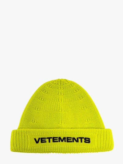 Shop Vetements Hat In Yellow