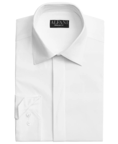 Shop Alfani Men's Regular Fit 2-way Stretch Formal Convertible-cuff Dress Shirt, Created For Macy's In White