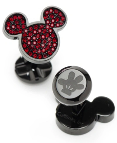 Shop Disney Men's Mickey Mouse Crystal Cufflinks In Gray