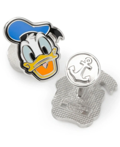 Shop Disney Men's Donald Duck Two Faces Cufflinks In Silver-tone