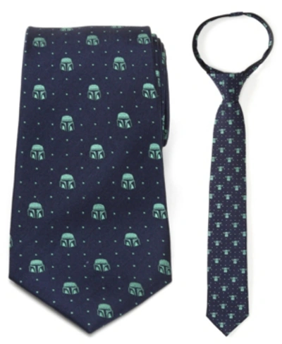 Shop Star Wars Father And Son Mondo And The Child Zipper Necktie Gift Set In Navy