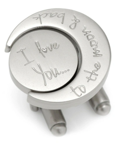 Shop Ox & Bull Trading Co. Men's Love You To The Moon And Back Cufflinks In Silver-tone