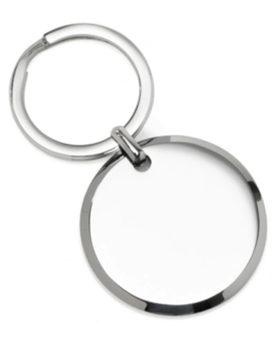 Shop Ox & Bull Trading Co. Men's Round Engravable Stainless Steel Key Chain In Silver-tone