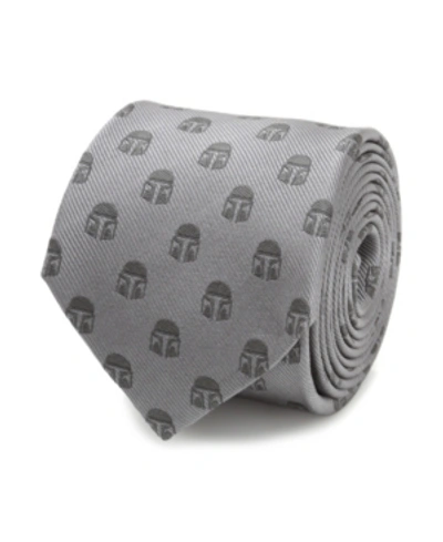 Shop Star Wars Men's Mandalorian Helmet Tie In Gray