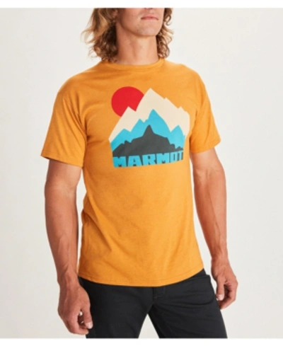 Shop Marmot Men's Tower Logo T-shirt In Aztec Gold Heather