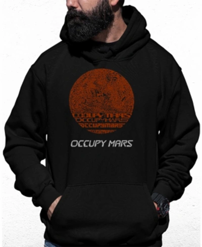 La Pop Art Men's Occupy Mars Word Art Hooded Sweatshirt In Black