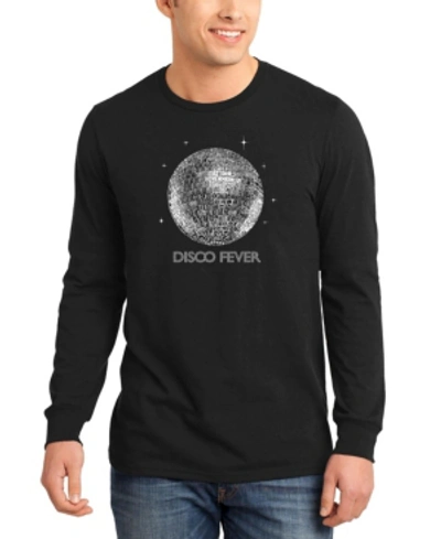 Shop La Pop Art Men's Disco Ball Word Art Long Sleeve T-shirt In Black