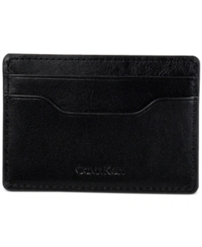 Shop Calvin Klein Men's Micro Ck Cardcase With Key Wallet In Black