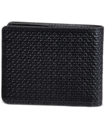 Shop Calvin Klein Men's Micro Ck Traveler Wallet In Black