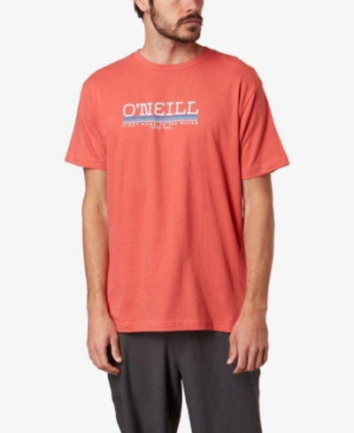 Shop O'neill Men's Parallel Lines T-shirt In Hot Red