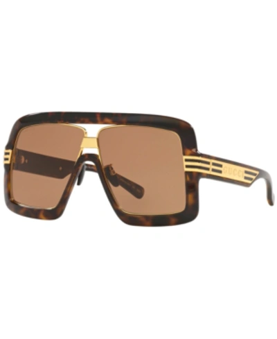 Shop Gucci Sunglasses, Gg0900s 60 In Tortoise/brown