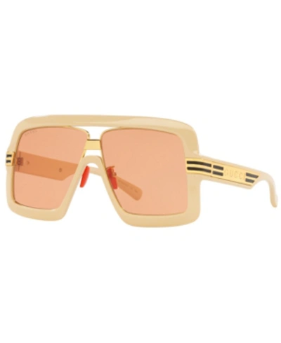 Shop Gucci Sunglasses, Gg0900s 60 In White/orange