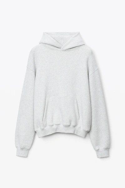 Shop Alexander Wang Hoodie In Dense Fleece In Vintage Heather Grey