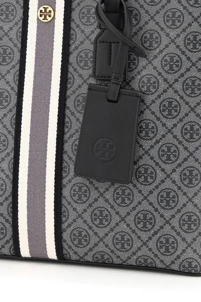 Shop Tory Burch T Monogram Small Top-zip Tote Bag In Black,grey,white