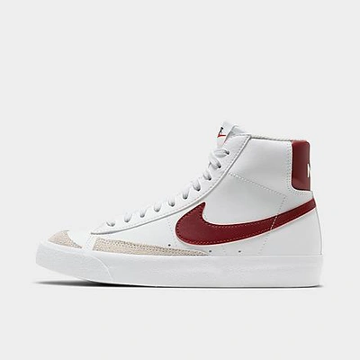 Shop Nike Big Kids' Blazer Mid '77 Casual Shoes In White/team Red-white-black
