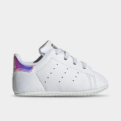 Shop Adidas Originals Adidas Infant Originals Stan Smith Casual Crib Shoes In White/white/silver Metallic