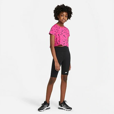 Shop Nike Girls' Big Kids' Essential High-rise Bike Shorts In Black