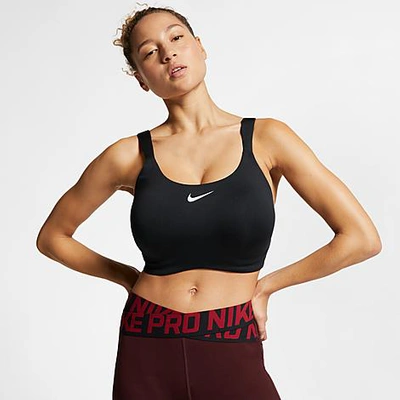 Shop Nike Women's Dri-fit Bold High-support Wire Sports Bra (plus Size) In Black/white